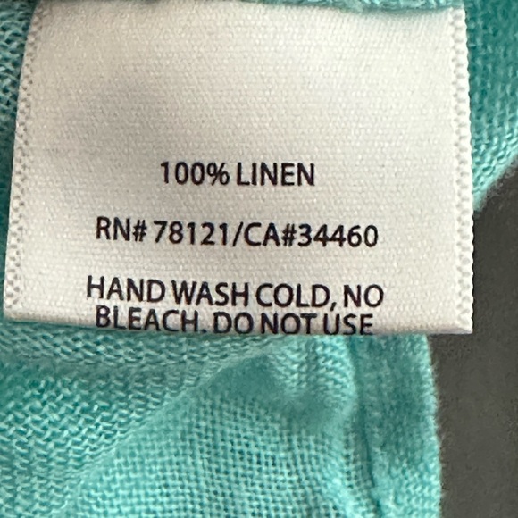 Eileen Fisher Blue Teal Ombré Linen Sleeveless Shift Dress, Size Small Petite - Picture 6 of 10